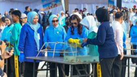 Istri Wakil Presiden RI, Selvi Ananda Gibran Rakabuming, bersama jajaran Solidaritas Perempuan untuk Indonesia Kabinet Merah Putih (SERUNI KMP) melanjutkan kunjungan kerja ke Pantai Dugong, Trikora, Kabupaten Bintan, Kamis (23/7/2026).