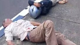 Korban Laka Lantas di Lampu Merah Pamedan, Jumat (24/07) sekira pukul 13.10 Wib. Foto-Kepri.info